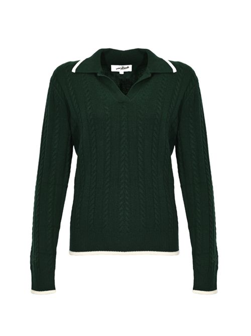 Polo Clichy a trecce in lana Green Mc2 Saint Barth | CLIC00100026I